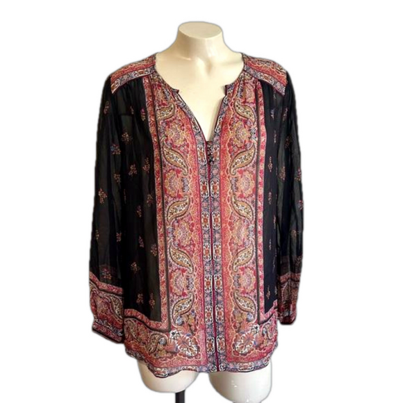 JOIE HAYA 100% silk thin blouse SMALL ( run big ) - Picture 2 of 10